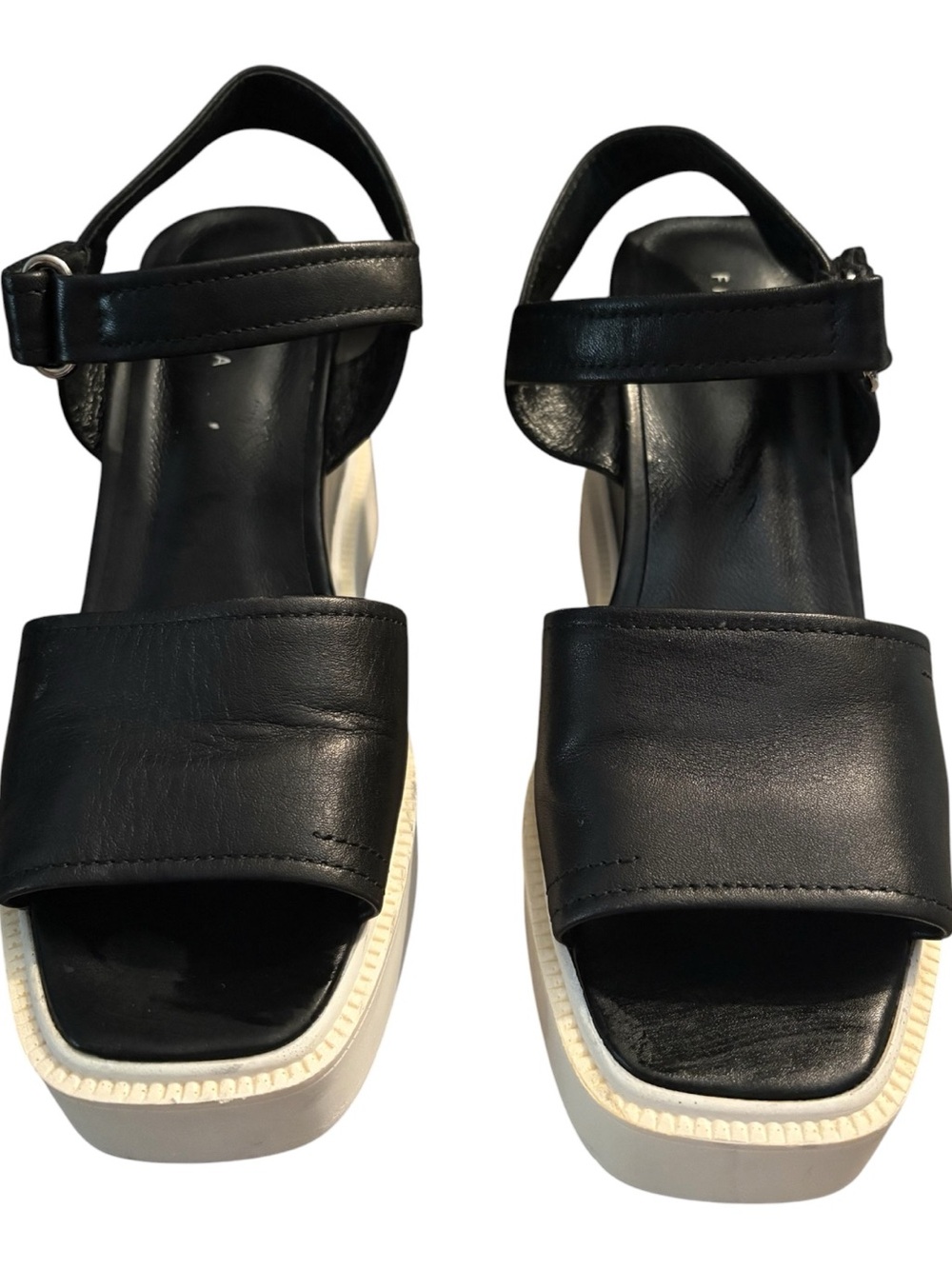 Black Platform Sandals with Ankle Strap